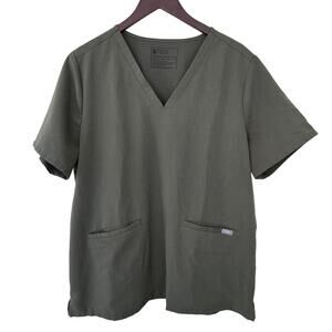 Figs Women's Scrub Top Size XXL 2X Olive Green